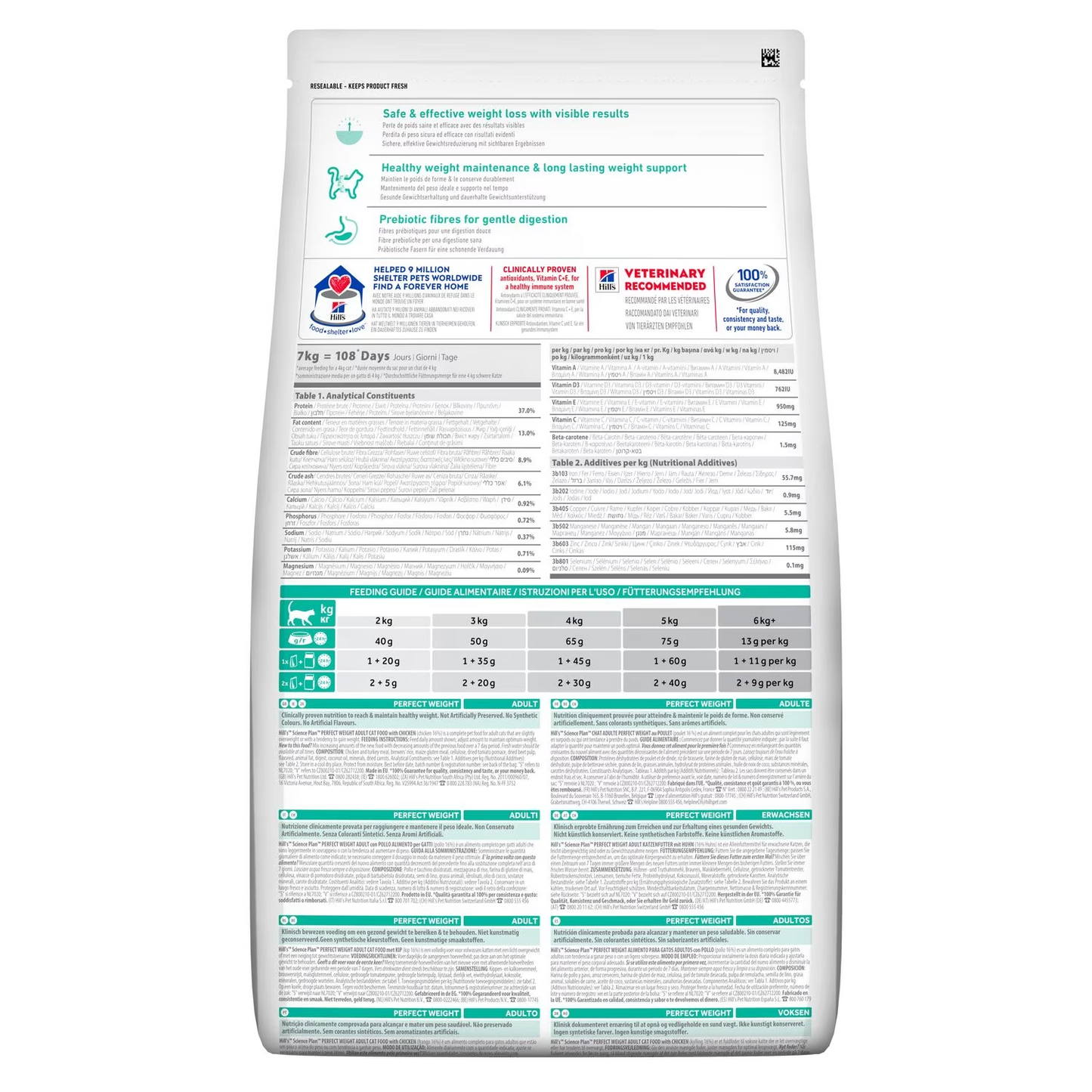 HILL'S SCIENCE PLAN Adult Cat Perfect Weight Chicken 2.5 Kg