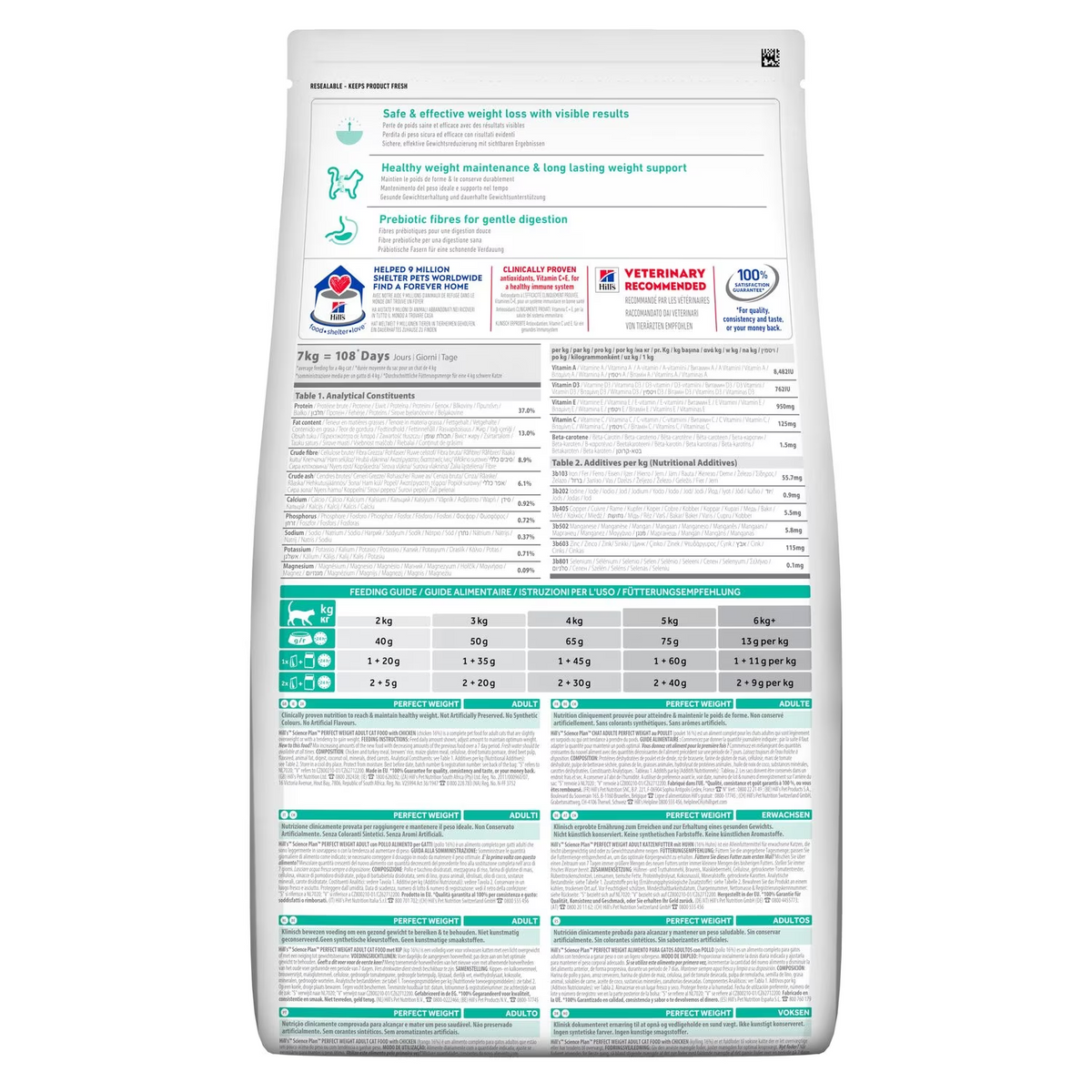 HILL&#39;S SCIENCE PLAN Chat Adulte Perfect Weight Poulet 2.5 Kg