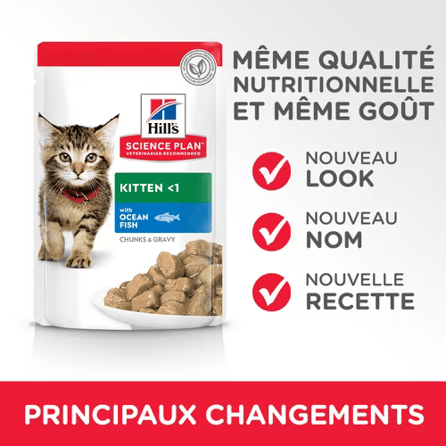 HILL'S SCIENCE PLAN Aliment Humide Chat Sauce au Poisson de Mer Chaton   - sachet repas 85G