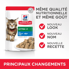 HILL'S SCIENCE PLAN Aliment Humide Chat Sauce au Poisson de Mer Chaton   - sachet repas 85G