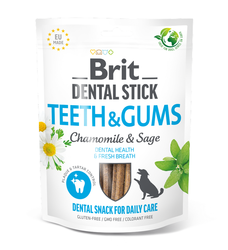 Brit Dental Stick Teeth &amp; Gums with Chamomile &amp; Sage 251g (7pcs)