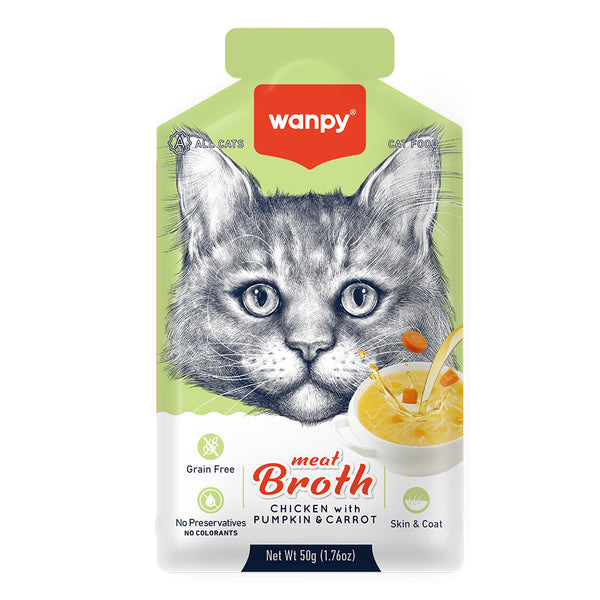 Soupe de viande de poulet à la citrouille et carotte pour chats 50 g