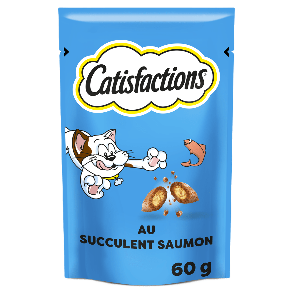 CATISFACTIONS™ Friandises saveur saumon pour chat et chaton 60g