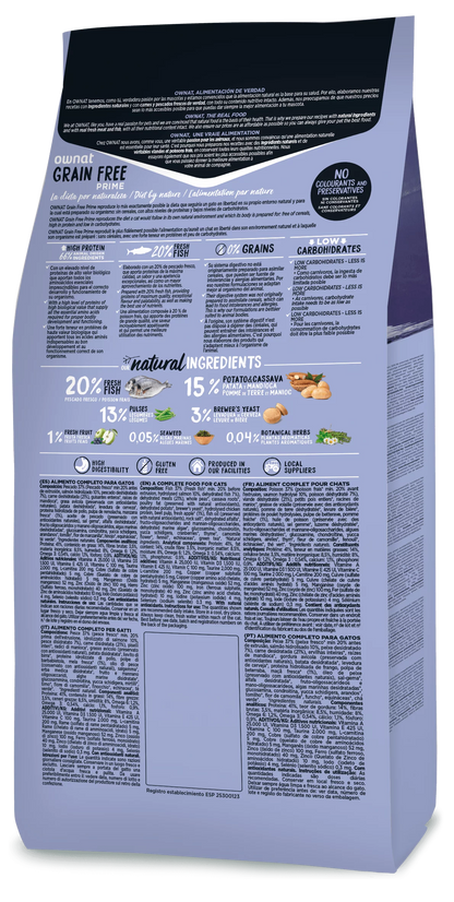 Ownat Grain Free Prime Sterilized Poisson 3 Kg