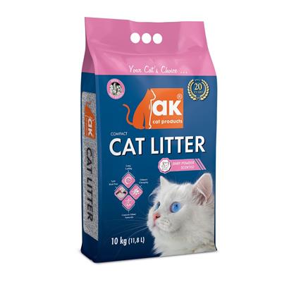 AK Baby Powder Scented Fine Grain Clumping Litter 10 KG