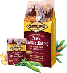 Carnilove Aliment Sec pour Chat Adultes Poulet et lapin frais