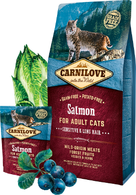 Carnilove Salmon Adult cats (SENSITIVE DIGESTION, LONG HAIR) 